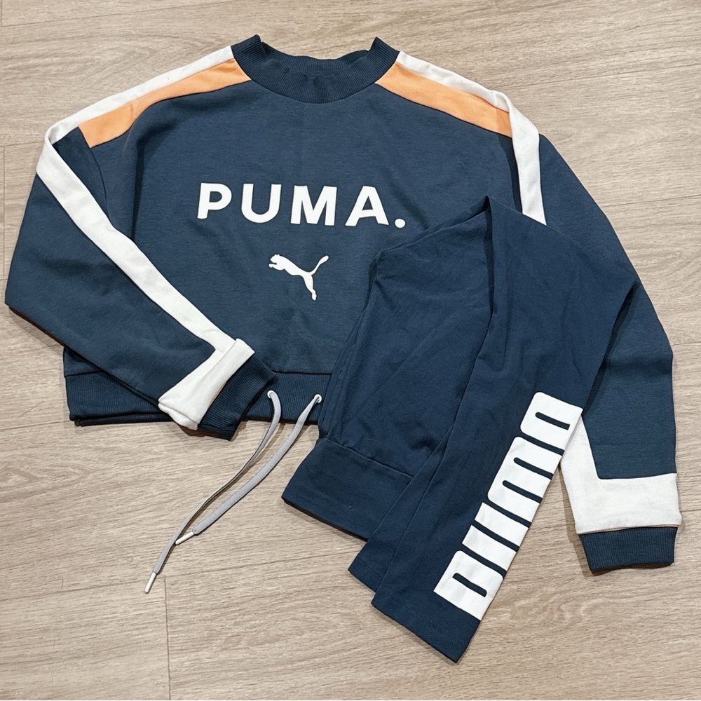 PUMA logo Blue and Orange Tracksuit set S